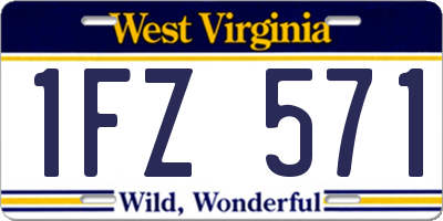 WV license plate 1FZ571
