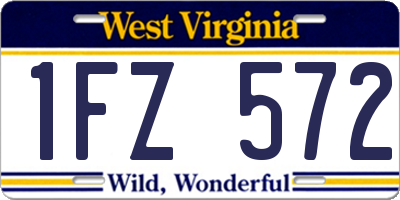 WV license plate 1FZ572
