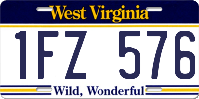 WV license plate 1FZ576