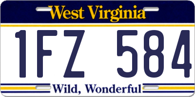 WV license plate 1FZ584