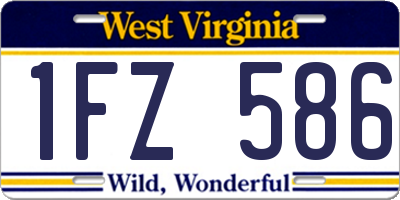 WV license plate 1FZ586