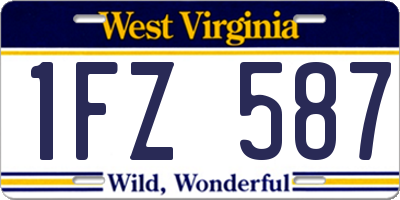 WV license plate 1FZ587