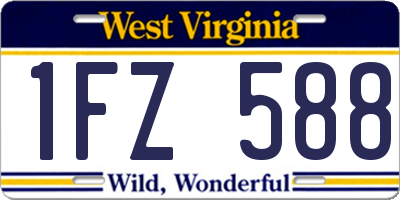 WV license plate 1FZ588