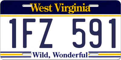 WV license plate 1FZ591