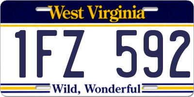 WV license plate 1FZ592