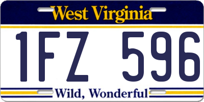WV license plate 1FZ596