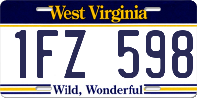 WV license plate 1FZ598