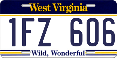 WV license plate 1FZ606