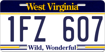 WV license plate 1FZ607