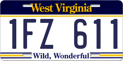 WV license plate 1FZ611
