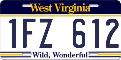 WV license plate 1FZ612