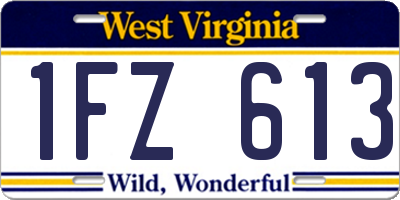 WV license plate 1FZ613