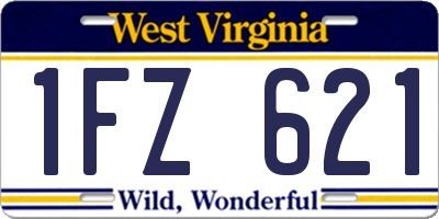 WV license plate 1FZ621