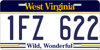 WV license plate 1FZ622