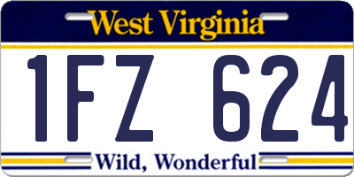 WV license plate 1FZ624
