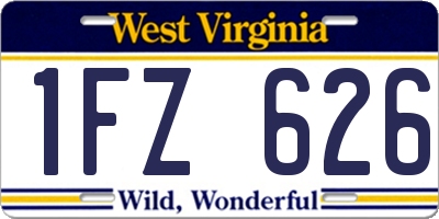 WV license plate 1FZ626
