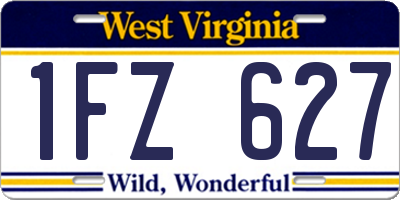 WV license plate 1FZ627