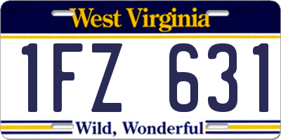WV license plate 1FZ631