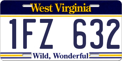 WV license plate 1FZ632