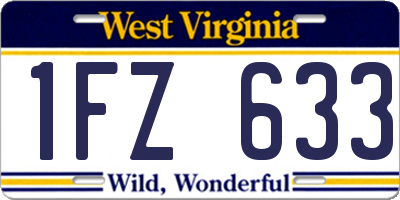 WV license plate 1FZ633
