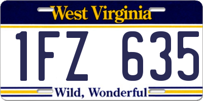 WV license plate 1FZ635