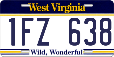 WV license plate 1FZ638