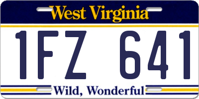 WV license plate 1FZ641