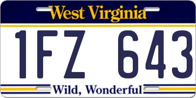 WV license plate 1FZ643