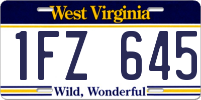 WV license plate 1FZ645