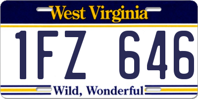 WV license plate 1FZ646