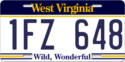 WV license plate 1FZ648