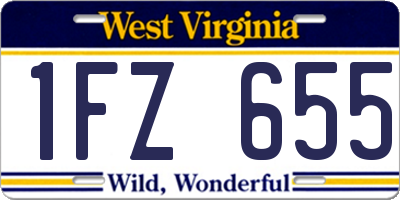 WV license plate 1FZ655