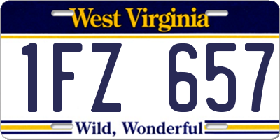 WV license plate 1FZ657