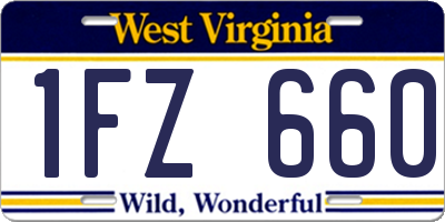 WV license plate 1FZ660