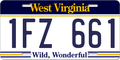WV license plate 1FZ661