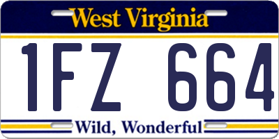 WV license plate 1FZ664