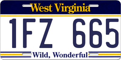 WV license plate 1FZ665