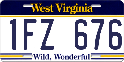 WV license plate 1FZ676