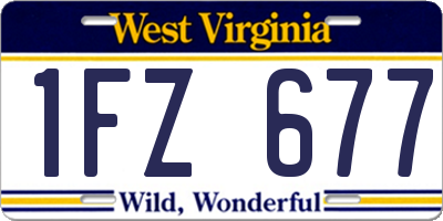 WV license plate 1FZ677