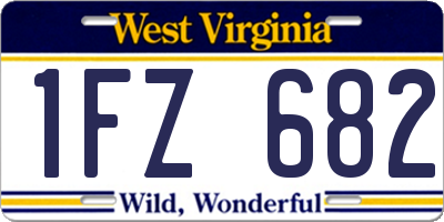 WV license plate 1FZ682
