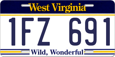 WV license plate 1FZ691