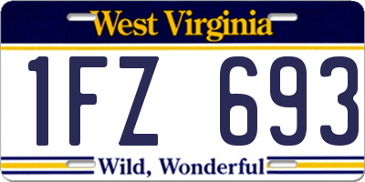 WV license plate 1FZ693