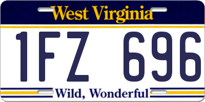 WV license plate 1FZ696