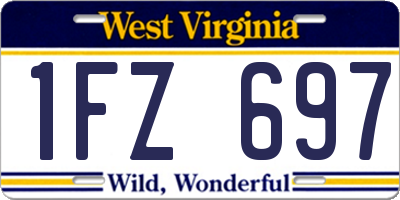 WV license plate 1FZ697