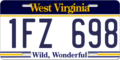 WV license plate 1FZ698