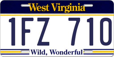 WV license plate 1FZ710