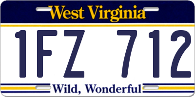 WV license plate 1FZ712