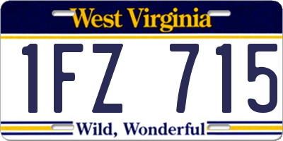 WV license plate 1FZ715