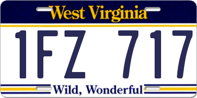 WV license plate 1FZ717
