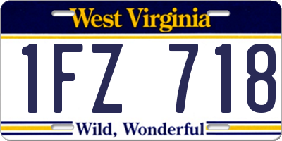 WV license plate 1FZ718